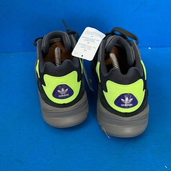 Adidas Yung-96 Carbon/Grey Four-Slime Yellow Men's Size 8 F97180 New - Picture 8 of 8